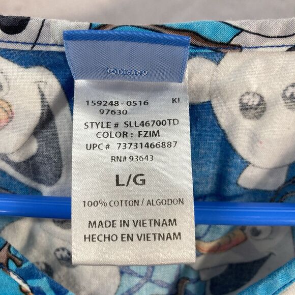 Disney Frozen OLAF Womens Scrub Top Large Nursing Uniform Pockets I Melt For You - Picture 4 of 6